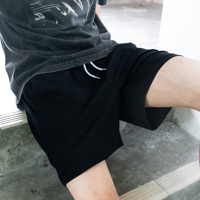 Casual Cotton Shorts-Black
