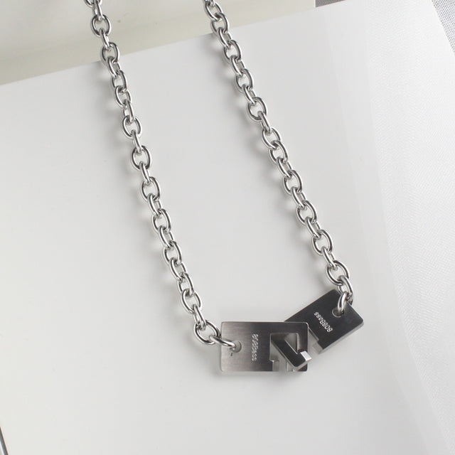 Necklace｜Double-Locks Titanium Steel Necklace